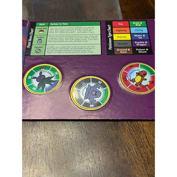 Hasbro Pokemon Battling Coin Game 3 Coins 1999-Oddish, Grimer & Charmander - Picture 2 of 3